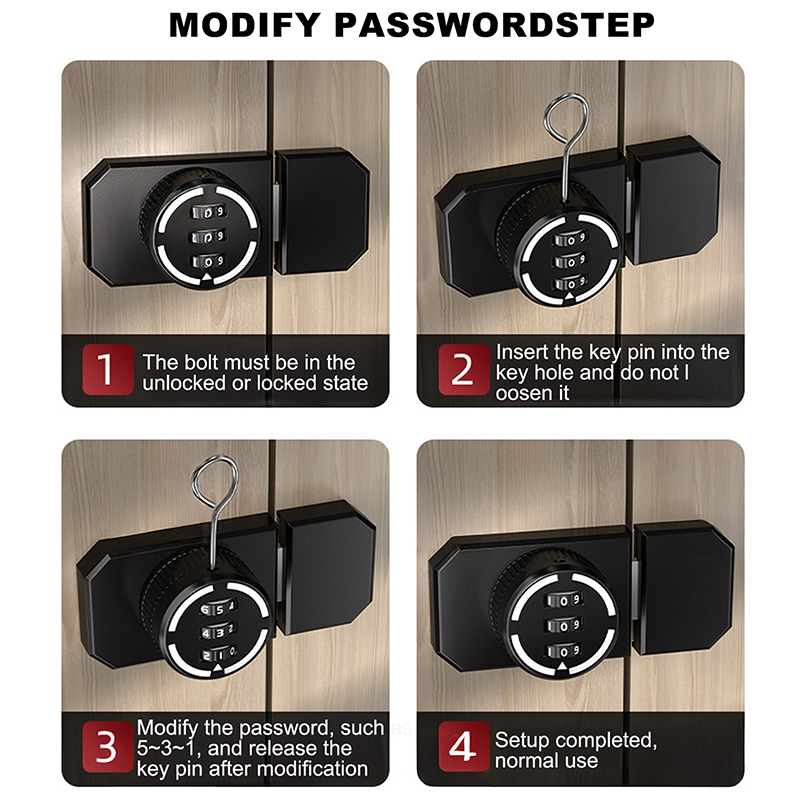 1 Set No-Punch Combination Doo - Medicine Cabinet Lock incelemesi ve fiyatı
