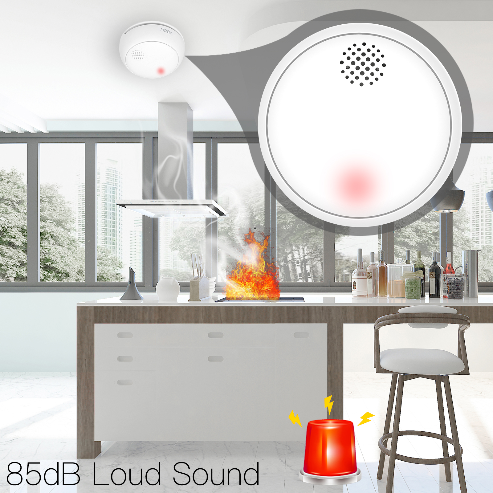 MOES ZigBee Smart Wireless Smo - Smoke Detector Interconnected incelemesi ve fiyatı