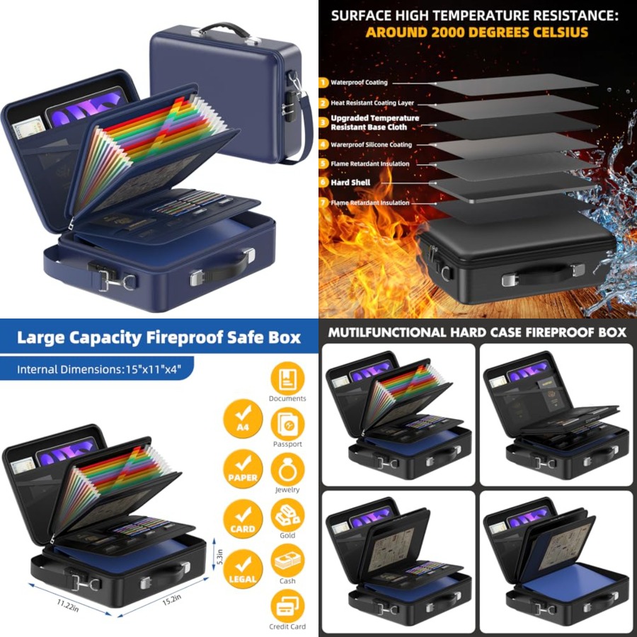 Fireproof Document Box with Lo - Fire Safe Document incelemesi ve fiyatı