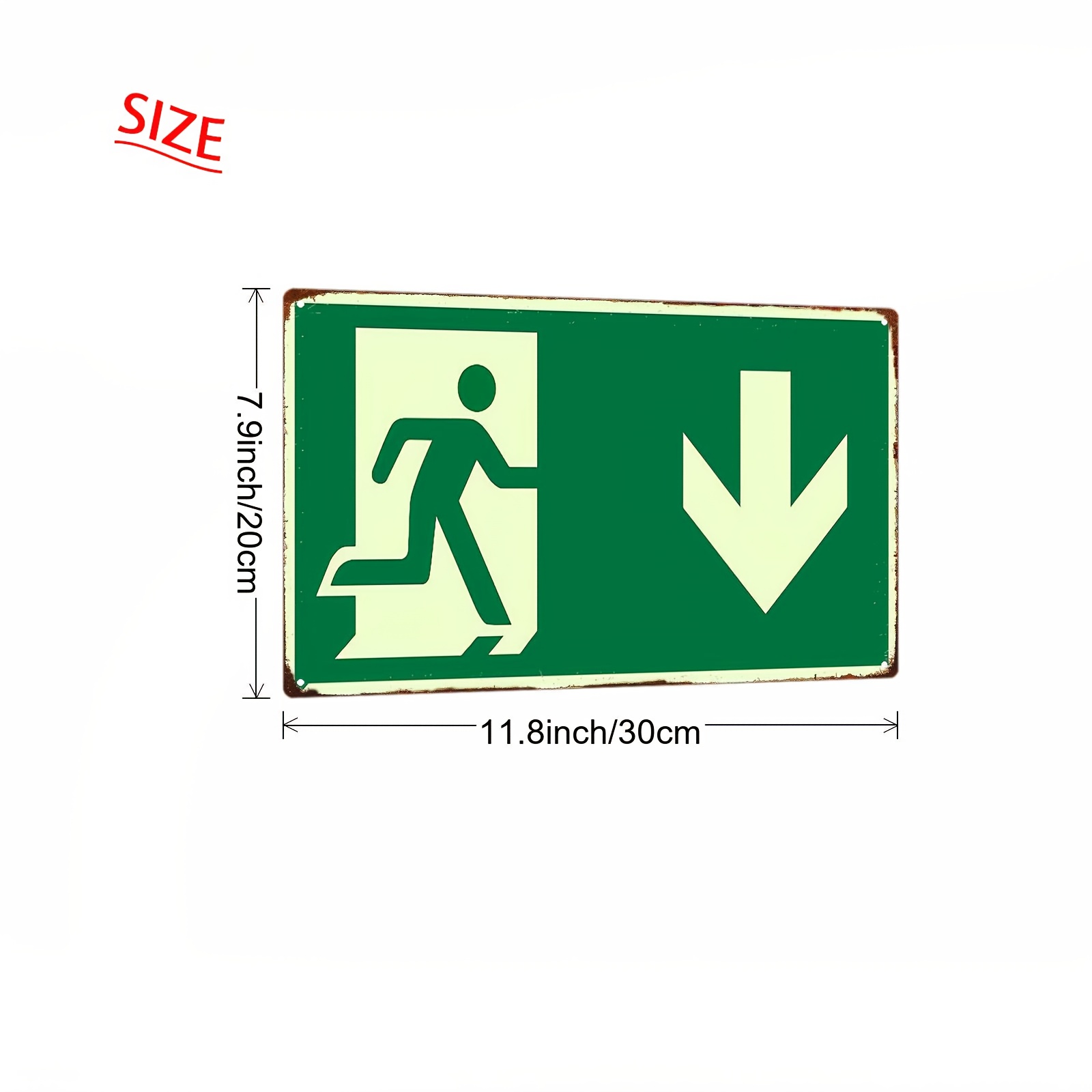 2D Vintage Metal Iron Sign | P - Emergency Exit Sign incelemesi ve fiyatı