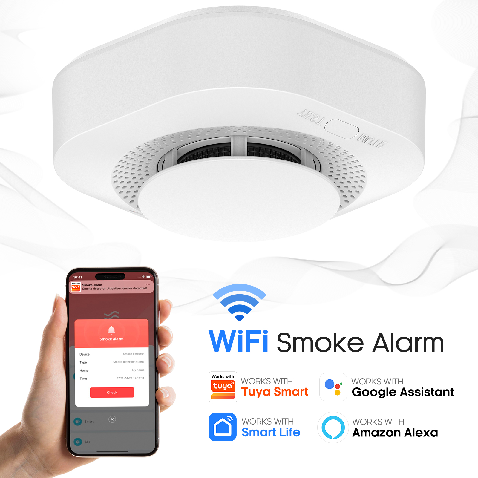 Tuya WiFi Smoke Detector 90dB  - Smoke Detector Interconnected incelemesi ve fiyatı