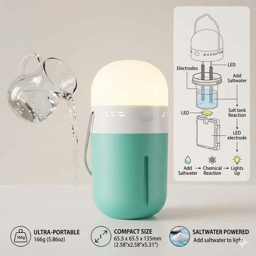 Portable Saline Lamp Compact 6 - Power Outage Light incelemesi ve fiyatı