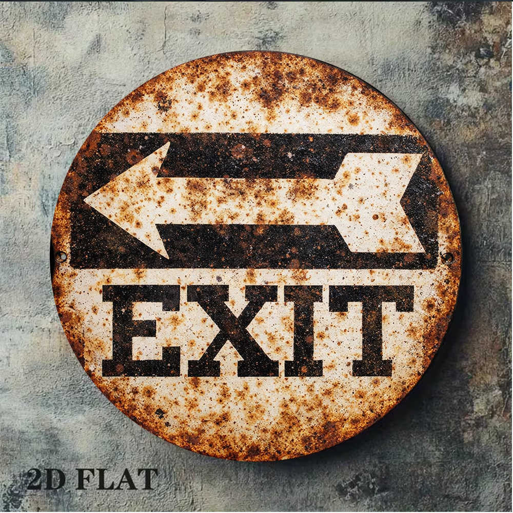 2D Metal Sign 8x8in/20x20cm Re - Emergency Exit Sign incelemesi ve fiyatı