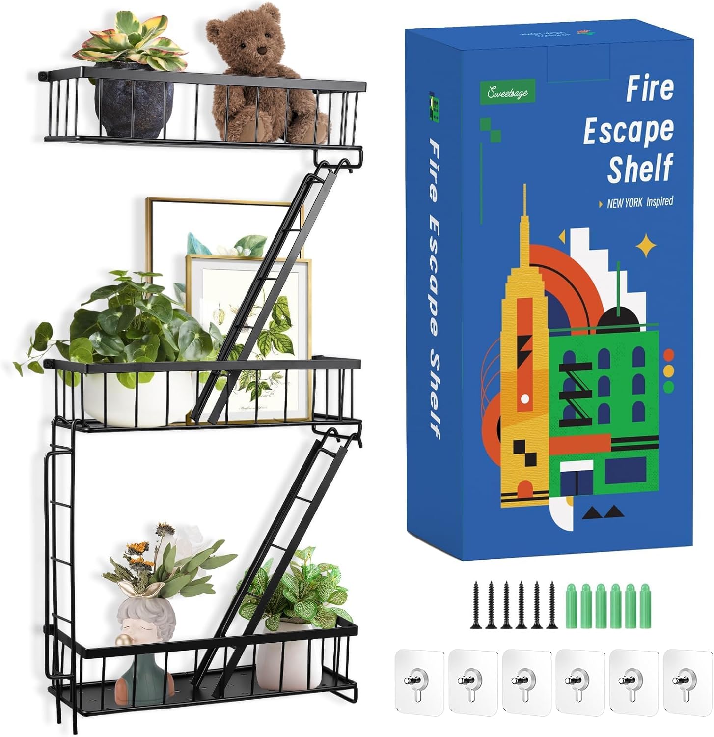 Fire Escape Wall Shelf - New Y - Fire Escape Ladder incelemesi ve fiyatı