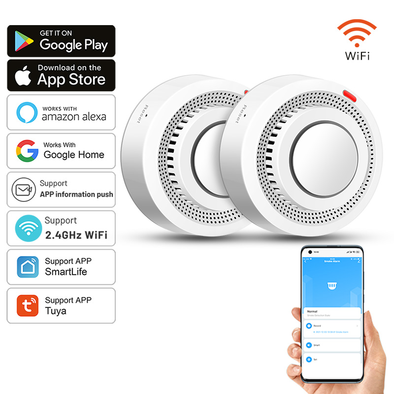 2 Pack Tuya Smart WiFi Smoke D - Smoke Detector Interconnected incelemesi ve fiyatı