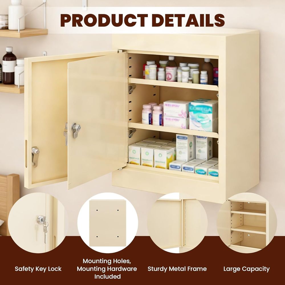 Double Door, Dual Key Lock Ste - Medicine Cabinet Lock incelemesi ve fiyatı