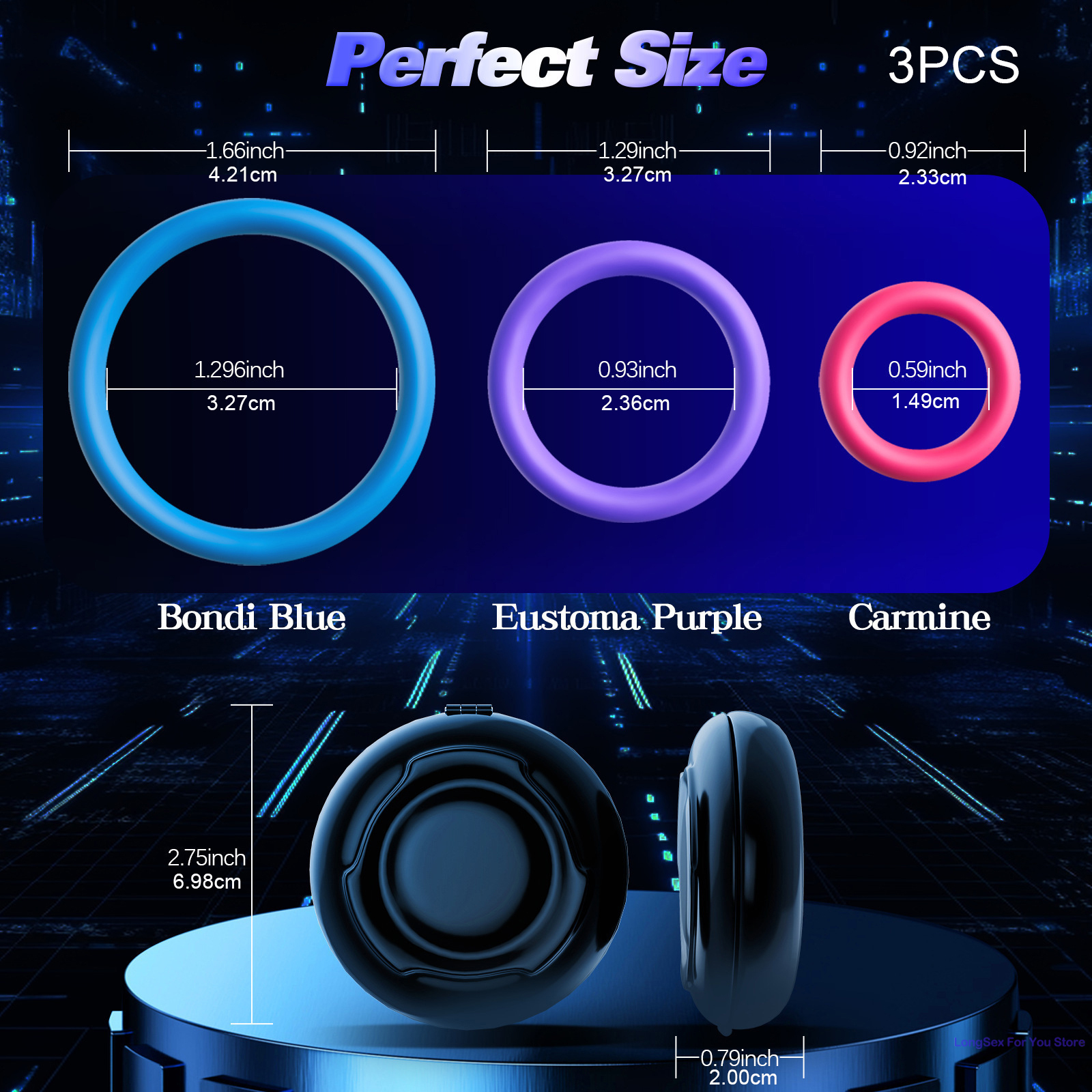 3pcs Silicone Cock Ring With P - Medicine Cabinet Lock incelemesi ve fiyatı